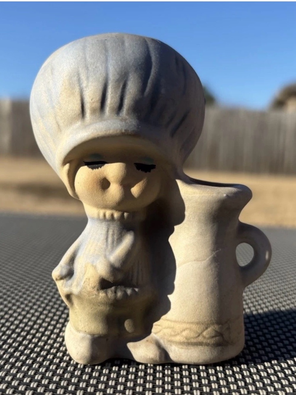 MCM Vintage UCTCI Japanese Stoneware Girl Planter Bud Vase Figurine